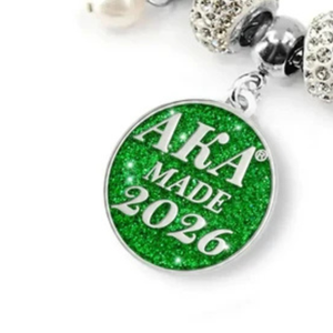   Bracelet pour femme Made 2026, élégant, vert et argenté, bijou à breloques, accessoire de mode pour poignet, inspiré des sororités, qualité supérieure - Product Image 6