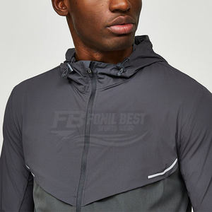 Chaqueta Cortavientos Impermeable con Capucha para Hombre, 100% Algodón, Diseño 2 en 1, Ropa Deportiva para Correr en Invierno - Product Image 3