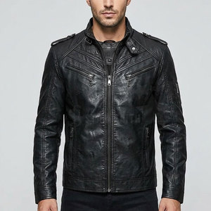 Men's Winter Motorbike <b>Racing</b> <b>Jacket</b> Genuine Cow Skin Leather Zipper Front Breathable Eco-Friendly Customizable Design - Product Image 6