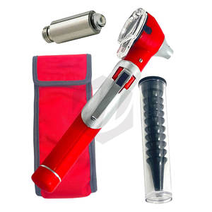 Otoscopio de Fibra Óptica Premium, Mini Set de Diagnóstico ENT Rojo de Bolsillo, Herramienta de Examen Médico Portátil Profesional con LED Brillante - Product Image 2