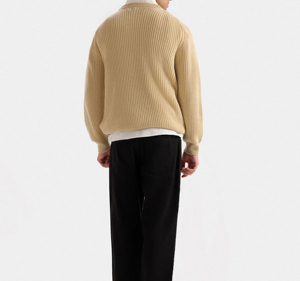 Pull en tricot rayé pour femme, col rond, manches longues, décontracté, coupe ample, doux, tendance, vente en gros de vêtements pour femmes - Product Image 4