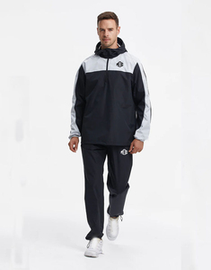 Survêtement coupe-vent pour homme avec blocs de couleur, pantalon de jogging sportif avec poches latérales, poids moyen, idéal pour l'automne - Product Image 3
