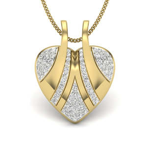 Pendentif en diamant taillé en forme de cœur en or jaune, couleur G naturelle, bijoux romantiques pour femmes à porter au quotidien - Product Image 1