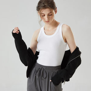 Camiseta sin mangas de algodón acanalado para mujer, novedad de verano 2026 – Camisola básica casual sin mangas de ajuste ceñido para venta al por mayor - Product Image 4