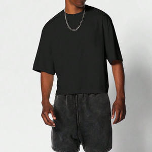 T-shirt pour homme, logo personnalisé, fabricant, streetwear, col rond surdimensionné, tee-shirt en coton lourd, t-shirt de haute qualité pour homme - Product Image 3