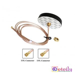 ETEILY ET-GSWISRS80M-3L3-U GSM + Wi-Fi Combo Adhesive Screwable Puck 80mm Antenna RG178 (L-3Mtr) Cable + UFL Connector 5dBi Gain - Product Image 1