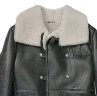 Veste en cuir de luxe pour homme avec doublure en peau de mouton véritable, manteau d'hiver décontracté haut de gamme à col montant, chaud, durable et élégant