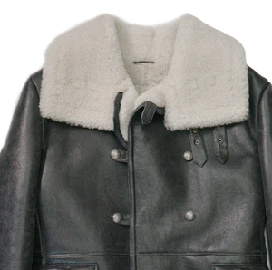 <b>Men's</b> Luxury Leather <b>Shearling</b> <b>Jacket</b> Genuine Fur Winter Coat Premium Aviator Warm Durable Stylish Outerwear Wear - Product Image 2