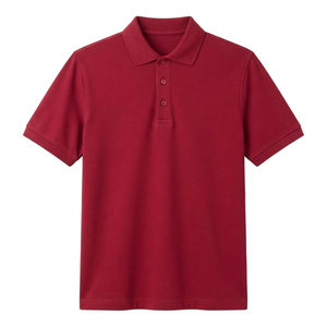 Polo de Algodón Rojo de Manga Corta para Hombre, Casual, Transpirable, de Color Sólido, Tejido de Punto, Corte Regular - Product Image 6