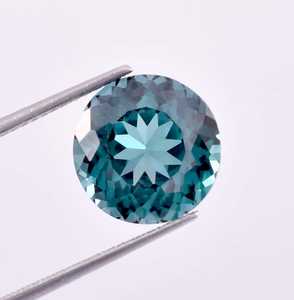 Indicolite naturelle impeccable bicolore bleu-vert, tourmaline ronde, certifiée GIA, pierre précieuse non montée pour bijoux de bague - Product Image 4