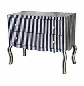 Mesa Moderna con Incrustaciones de Hueso, Patrones Geométricos Intrincados, Muebles Artesanales Ecológicos para Sala de Estar, Importadores Mayoristas - Product Image 1