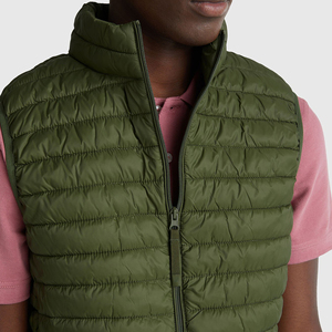Chaleco Acolchado de Invierno Personalizado para Hombre, 100% Poliéster, Cuello Alto, Sin Mangas, Relleno de Plumón, Chaqueta Acolchada, Abrigo Cálido para Exteriores - Product Image 5
