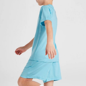 Ensemble 2 pièces en coton pour bébés garçons, t-shirt et short, col rond, manches courtes, tenue décontractée d'été, couleur unie, respirant - Product Image 2