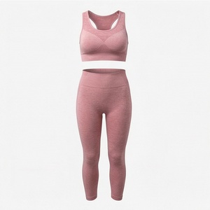 Ropa Deportiva para Mujer, Conjunto de 2 Piezas de Ropa Deportiva sin Costuras para Yoga, Gimnasio, Ejercicio, Entrenamiento, Ropa Atlética - Product Image 1