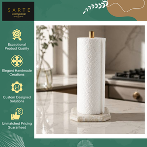 Top Quality Modern Countertop Kitchen & Bathroom Accessory Luxury Eco-Friendly Paper Towel <b>Holder</b> Stand with Brass <b>Rod</b> - Product Image 5