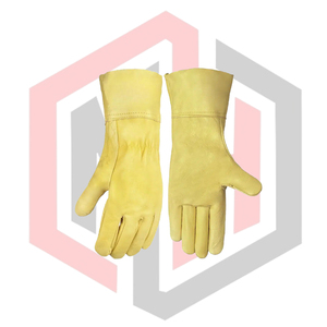 Goat Leather Welding Gloves Flexible Breathable Tear-Resistant Heat-Insulating Anti-static <b>Fire</b>-Fighting Safety Gloves Safety - Product Image 5