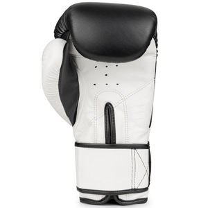 Gants de boxe en cuir noir et blanc, fermeture Velcro sur les doigts, pour adultes - Product Image 3