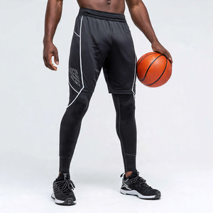Double <b>Layer</b> Quick-Dry Basketball Tights Pants <b>Men</b> Compression Leggings Elastic Waist Basketball Double <b>Layer</b> Legging <b>Men's</b> - Product Image 3