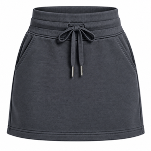 High Waist Eco-Friendly Soft Cotton French Terry Mini <b>Skirt</b> A-Line Design - Product Image 1