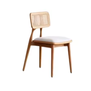 Chaise de jardin en teck et rotin avec assise en mousse souple - Product Image 4