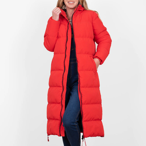 Abrigo Acolchado Largo de Algodón para Mujer con Capucha, Manga Larga, Cierre de Cremallera, de Alta Calidad, con Logotipo Personalizado, Tendencia Actual - Product Image 1