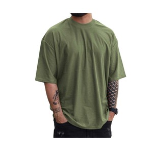 T-shirt unisexe surdimensionné en coton 100% 250g, épaules tombantes, impression sérigraphique, logo personnalisé, pour hommes - Product Image 6
