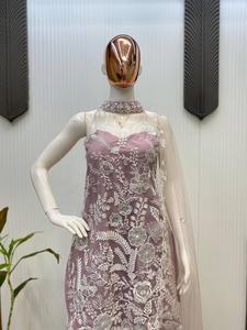 ชุดฮัลเตอร์คอ kurta และพลัสโซพร้อมงานปักลายผีเสื้อชุดสำหรับงานปาร์ตี้โอกาสที่ได้รับความนิยม salwar kameez - Product Image 2