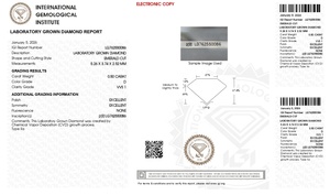 Diamante CVD Cultivado en Laboratorio de 0.50 Quilates de la Mejor Calidad, Claridad VVS1, Color D, con Certificado IGI, Corte Esmeralda, para Anillo de Compromiso de Diseñador - Product Image 2