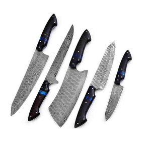 Professional Grade Damascus Steel <b>Kitchen</b> Knife Set With Stylish Look And Comfortable Handling For Daily Use - Product Image 2
