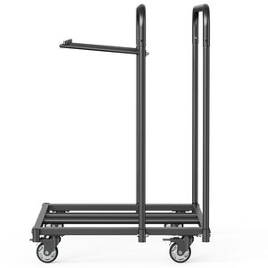 "Hotel Trolley Folding Chair Rack 400 LBS Capacity Heavy Duty <b>Swivel</b> 5 <b>Tables</b>+14 Chairs Chair Storage Dolly Chair Holder" - Product Image 6