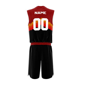 Ensembles d'uniformes de basketball respirants de qualité supérieure, couleur unie, personnalisables, tissu 100 % polyester, haute qualité, dernier design - Product Image 3