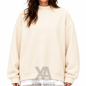 Sudadera de cuello alto de algodón grueso para mujer, de gran tamaño, con bordado personalizado, ropa de invierno, ¡la más vendida! - Product Image 4