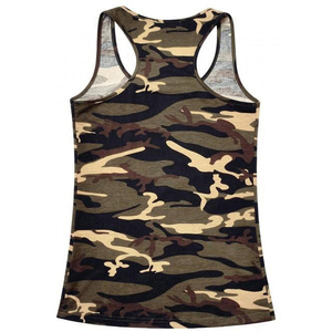 Custom Women Camo Print <b>Racerback</b> Tank <b>Top</b> Sleeveless Slim Fit Cotton Stretch Casual Fashion Vest OEM ODM Wholesale Manufacturer - Product Image 4