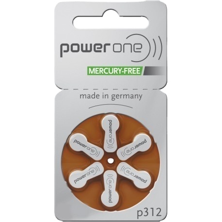 Батарейки для слуховых аппаратов Power One 312 Varta, размер 312, Безртутный цинковый воздушный аккумулятор, Лидер продаж, батарейки для слуховых аппаратов, свежий запас