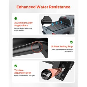 Copertura Morbida Avvolgibile per Cassone Pick-up Compatibile con Chevy Silverado/GMC Sierra 1500 2014-2018 (2019 LD/Limited) Adatta per Cassone da 5,8 Piedi - Product Image 3