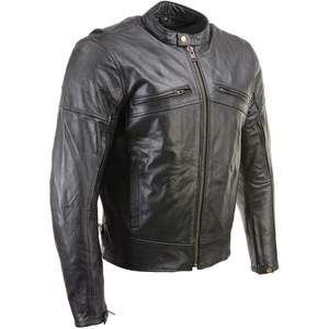Blouson de moto en cuir noir premium pour homme 2025, style racer ventilé, LKM17015 avec armure CE - 2X-Large - Product Image 6
