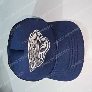 Gorra Trucker Azul Marino con Bordado de Leopardo, Malla de Sarga en la Parte Trasera, 5 Paneles, Ajustable, Unisex, Casual, para Viajes, 100% Poliéster - Product Image 3