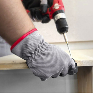 Gants de travail en cuir anti-coupure et anti-statique pour hommes et femmes, avec manchette élastique, pour la sécurité au travail. - Product Image 5