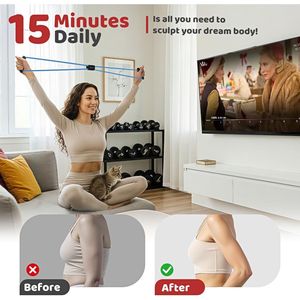 สายรัดออกกำลังกายรูปเลข 8 สำหรับผู้หญิงและผู้ชาย สายรัดต้านทานรูปเลข 8 สำหรับแขนและหน้าอก ใช้สำหรับโยคะและฟิตเนสในยิม - Product Image 2