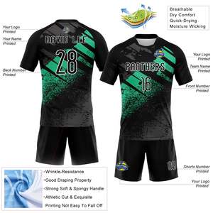 Wholesale Sublimation <b>Custom</b> 100% Polyester Sports Jersey Set OEM Sports Team Uniform Training Shorts Clubwear Apparel Set Wear - Product Image 4