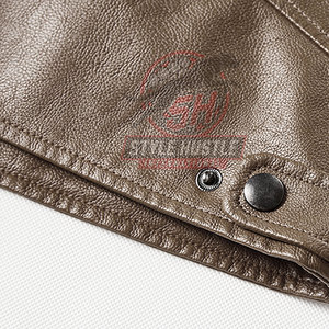 Factory Direct Sale New Arrival <b>Long</b> Sleeves Men <b>Leather</b> <b>Jacket</b> Customized Wholesale <b>Leather</b> Winter <b>Jacket</b> - Product Image 5
