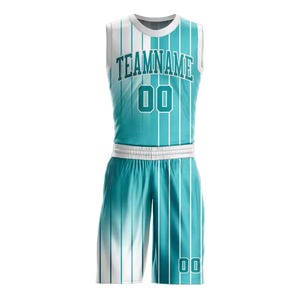 Tenue de basket-ball unisexe pour adultes, dernier style, nouveau design, haute qualité, 100% polyester, kits de basket-ball personnalisés avec le nom de l'équipe - Product Image 4