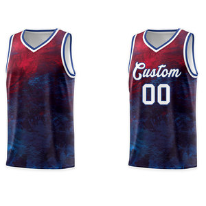 Pantalones Cortos de Baloncesto Sublimados para Hombre, Tela Suave, Degradado Rojo y Azul, 00% Poliéster, Ropa Deportiva Transpirable - Product Image 3