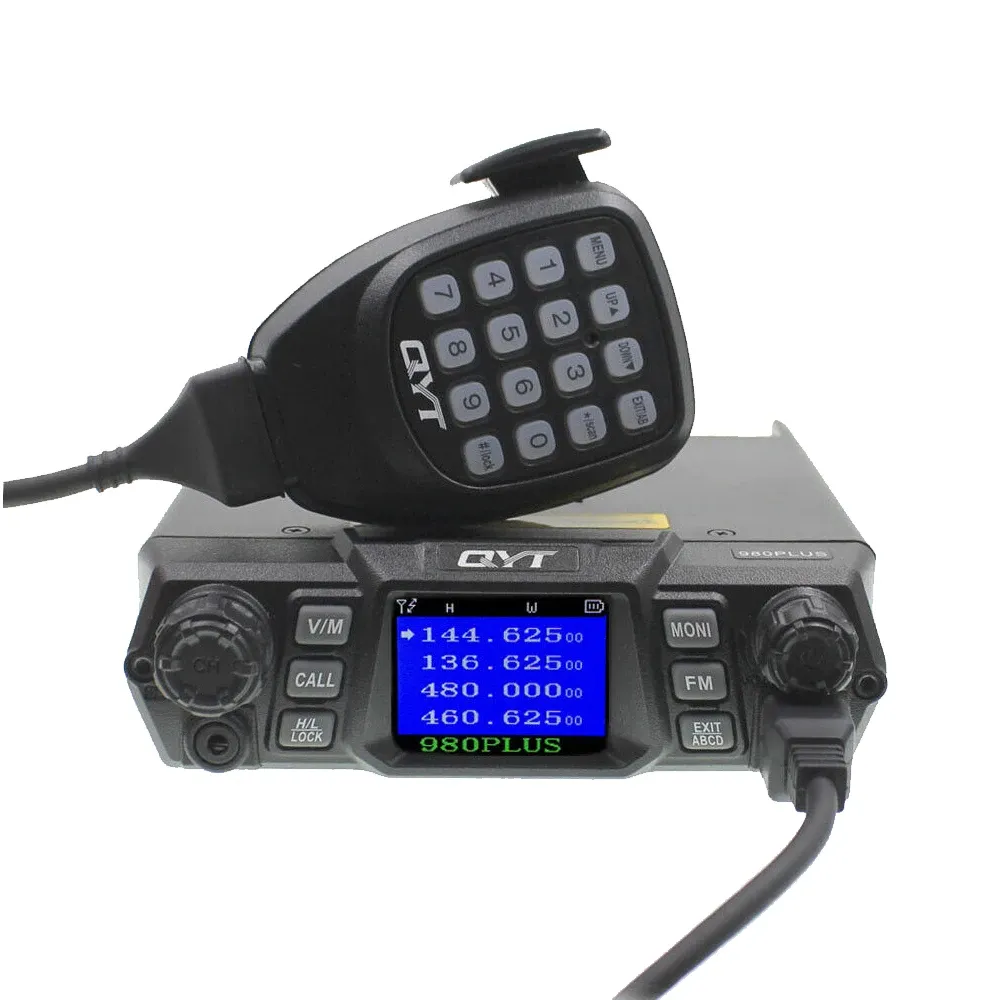 Nueva marca QYT Larga distancia de llamada Radio móvil de doble banda VHF UHF con pantalla de visualización móvil Radio móvil para coche Ham Radio