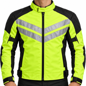 Blouson moto haute visibilité pour homme, veste réfléchissante pour la conduite de nuit, fournisseur OEM, vente en gros, logo personnalisé disponible, vêtements pour motards - Product Image 1