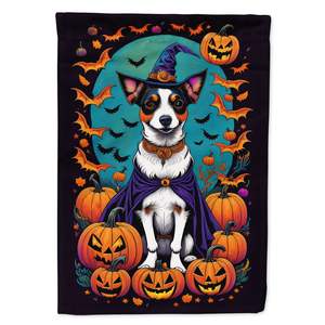 Multicolore Jack Russell Terrier Sorcière Halloween Jardin Drapeau Décoratif Boîte aux Lettres Patio Bannière pour Cour Pelouse Oeuvre d'Art pour Fleur - Product Image 1