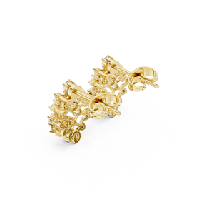 Elegant Design Shining Multi Cut Lab Grown Diamond <b>Stud</b> Earrings Crafted 14k Solid Yellow Gold Trendy GRA Certified Women's - Product Image 3
