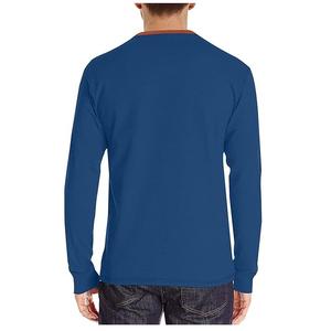 Prix de gros, service OEM, t-shirts pour hommes à col rond, tendance, décontractés, manches longues, fabriqués au Bangladesh. - Product Image 2