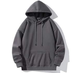 Sweat-shirt à capuche pour homme, coupe ample, 100% coton, tricoté, doux, décontracté, avec poche avant, vêtement d'automne, manches classiques - Product Image 4