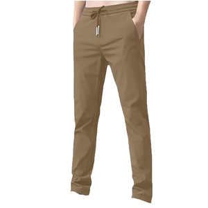 Men's <b>Black</b> Sweatpants Elastic Waist Drawstring Side Pockets Casual Joggers Breathable Windproof 100% Cotton Lightweight Winter - Product Image 4